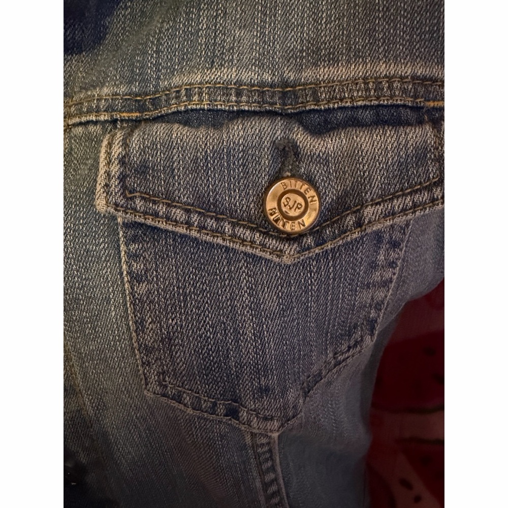 🩵 Cute Y2K Bitten by Sarah Jessica Parker Jean Jacket - Picture 2 of 8